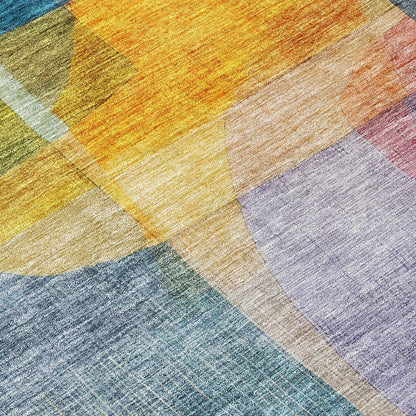 Kyra Blue Washable Indoor-Outdoor Rug-Outdoor Rugs-LOOMLAN Rugs-LOOMLAN