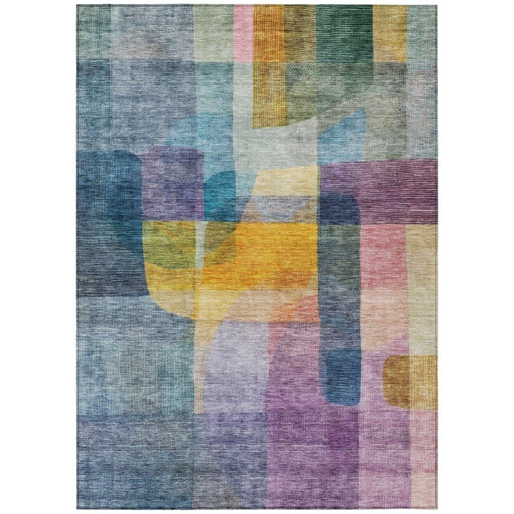 Kyra Blue Washable Indoor-Outdoor Rug-Outdoor Rugs-LOOMLAN Rugs-2'6" x 3'10"-LOOMLAN