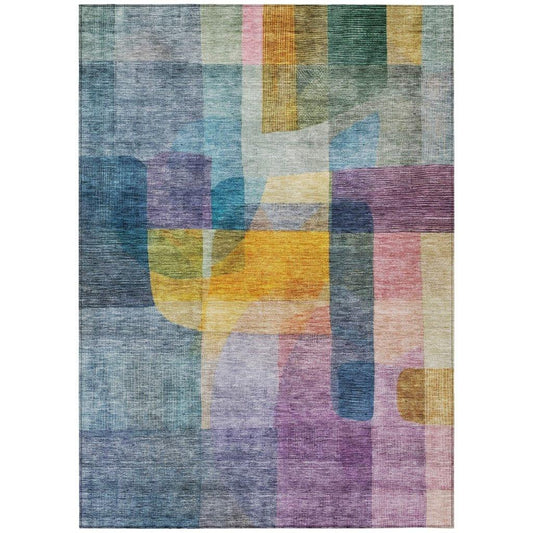 Kyra Blue Washable Indoor-Outdoor Rug-Outdoor Rugs-LOOMLAN Rugs-2'6" x 3'10"-LOOMLAN