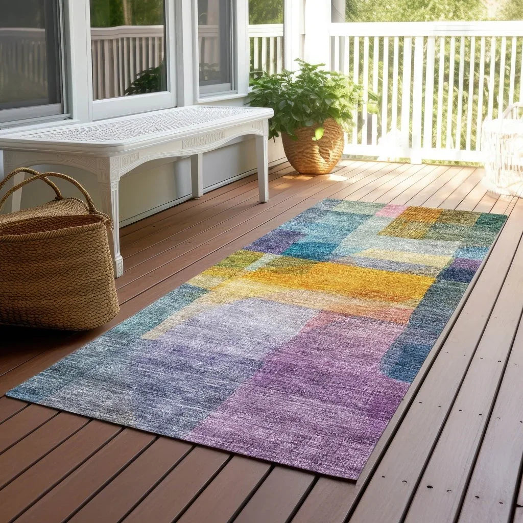 Kyra Blue Washable Indoor-Outdoor Rug-Outdoor Rugs-LOOMLAN Rugs-LOOMLAN