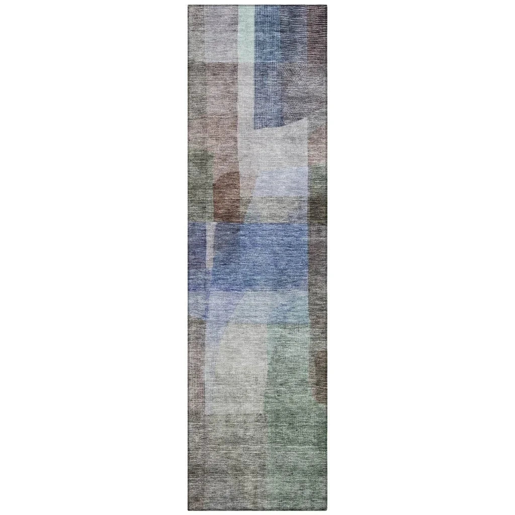 Kyra Brown Washable Indoor-Outdoor Rug-Outdoor Rugs-LOOMLAN Rugs-2'3" x 7'6"-LOOMLAN