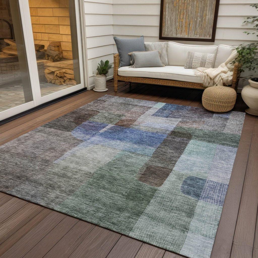 Kyra Brown Washable Indoor-Outdoor Rug-Outdoor Rugs-LOOMLAN Rugs-LOOMLAN