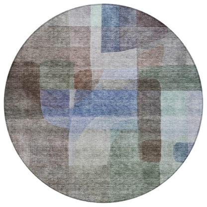 Kyra Brown Washable Indoor-Outdoor Rug-Outdoor Rugs-LOOMLAN Rugs-8' x 8'-LOOMLAN