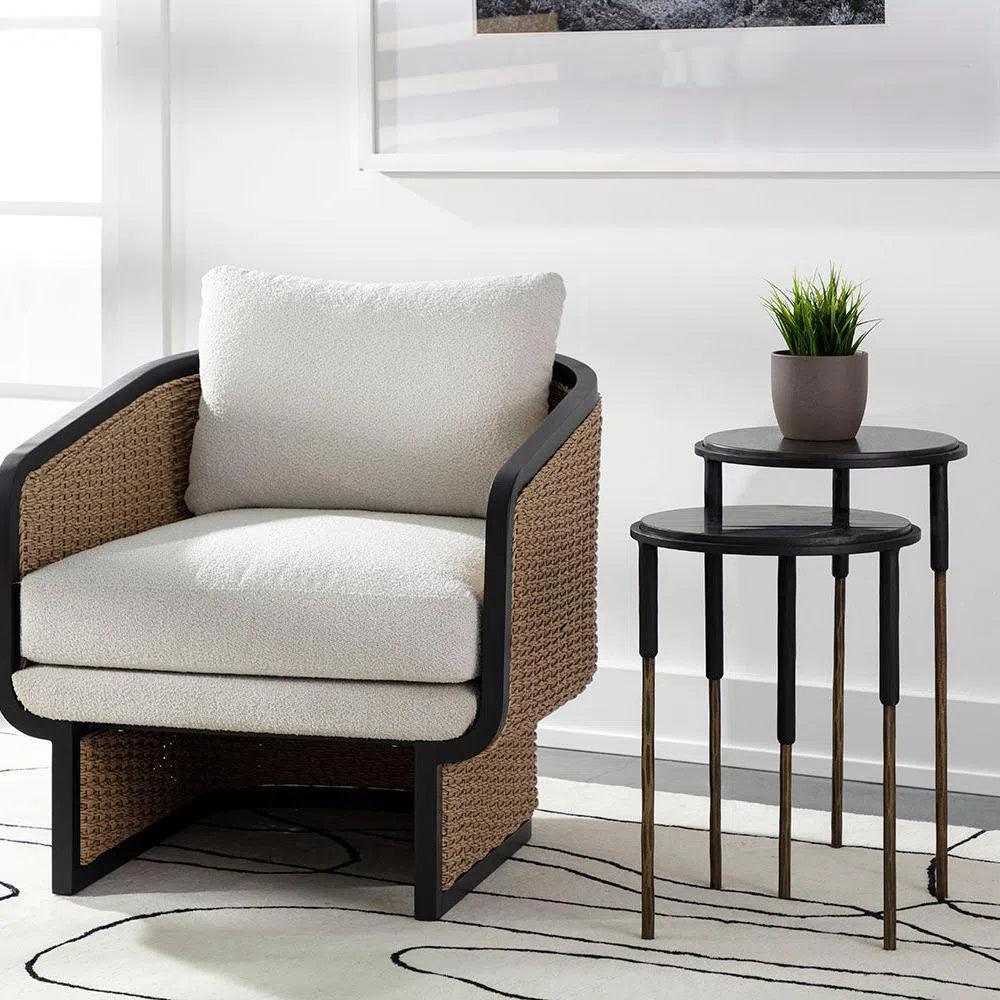 Kyrie Nesting End Tables 2PC Black Marble s - LOOMLAN - SUNPAN - End Tables