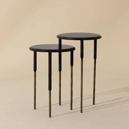 Kyrie Nesting End Tables 2PC Black Marble s - LOOMLAN - SUNPAN - End Tables