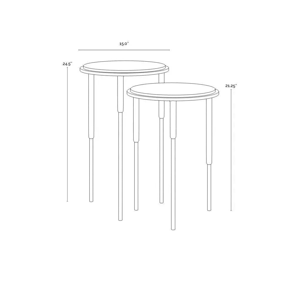 Kyrie Nesting End Tables 2PC Black Marble s - LOOMLAN - SUNPAN - End Tables