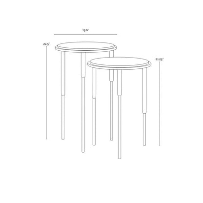 Kyrie Nesting End Tables 2PC Black Marble s - LOOMLAN - SUNPAN - End Tables