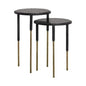 Kyrie Nesting End Tables 2PC Black Marble s - LOOMLAN - SUNPAN - End Tables
