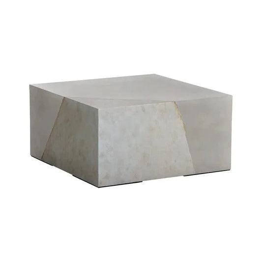 Kyson Coffee Table Silver Modern Concrete-Outdoor Coffee Tables-SUNPAN-LOOMLAN