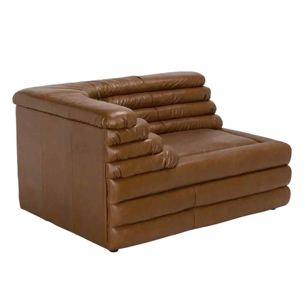 Bandera Tan Leather Conner Sofa