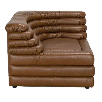 Bandera Tan Leather Conner Sofa