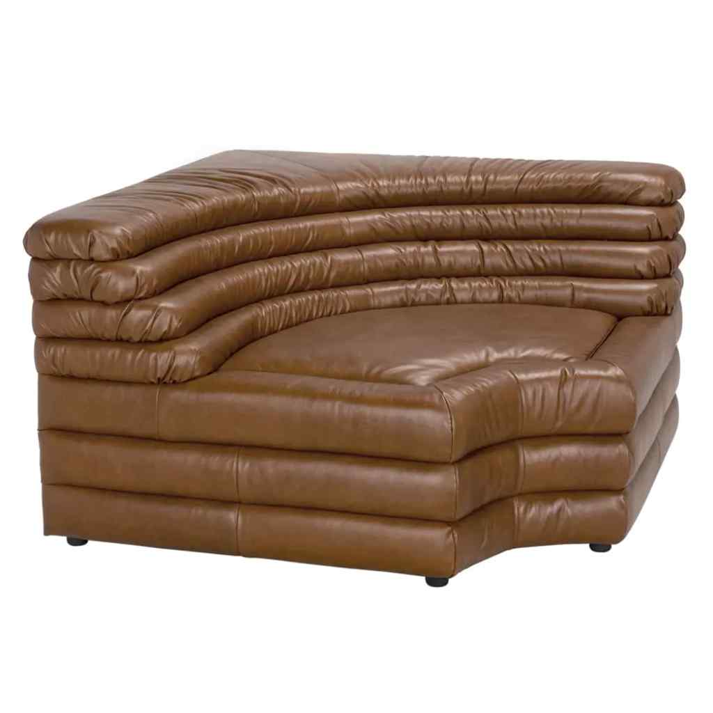 Bandera Tan Leather Sectional Sofa