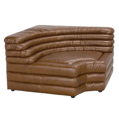 Bandera Tan Leather Sectional Sofa