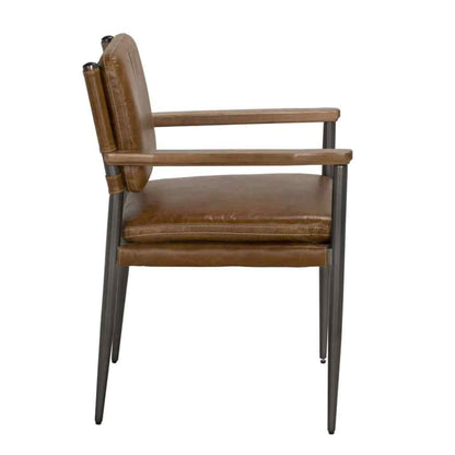 Wooster Brown Leather Dining Chair