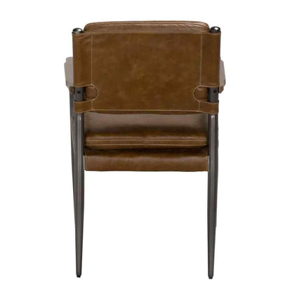 Wooster Brown Leather Dining Chair