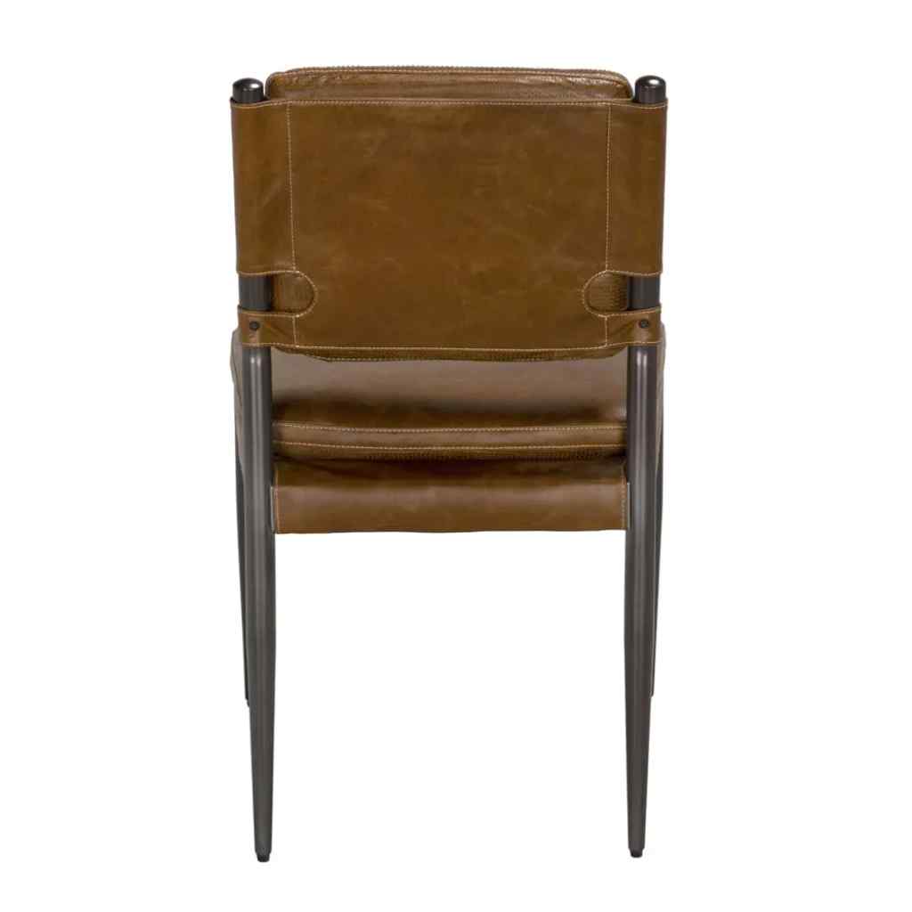 Wooster Brown Leather Armless Dining Chair