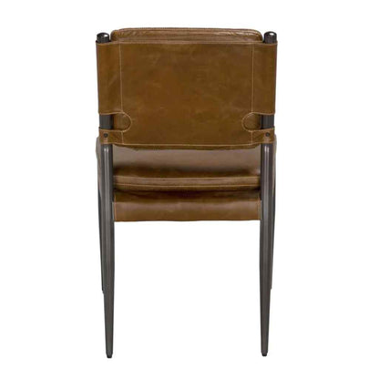 Wooster Brown Leather Armless Dining Chair