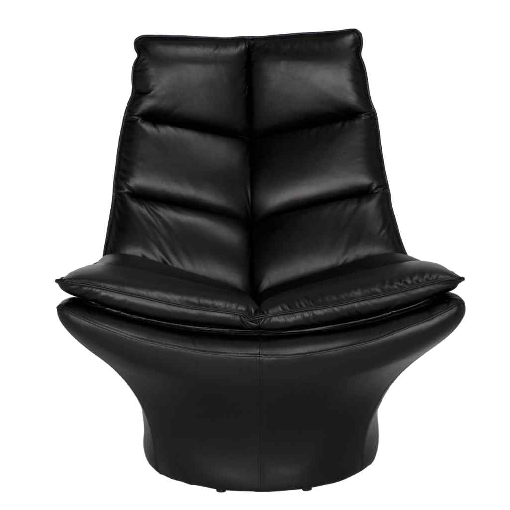 Ian Top Grain Leather Black Club Chair