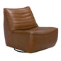 Mcclain Tan Leather Swivel Club Chair