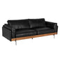 Ray Top Grain Leather Black Sofa
