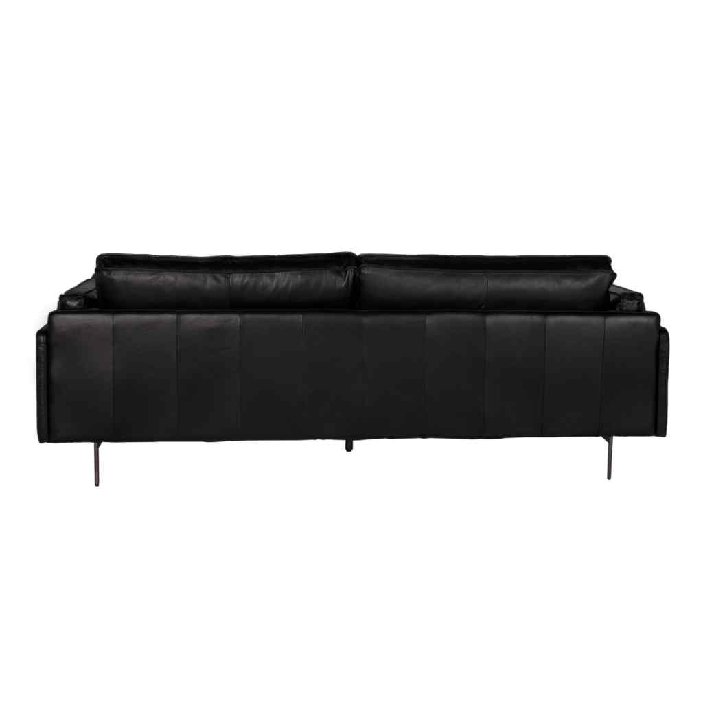Ray Top Grain Leather Black Sofa