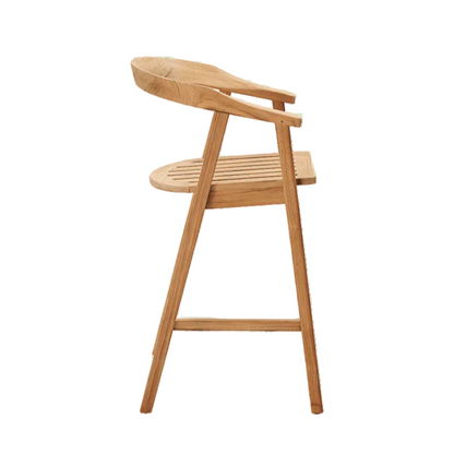 La Costa Patio Barrel Back Counter Height Armchair-Outdoor Accent Chairs-HiTeak-LOOMLAN