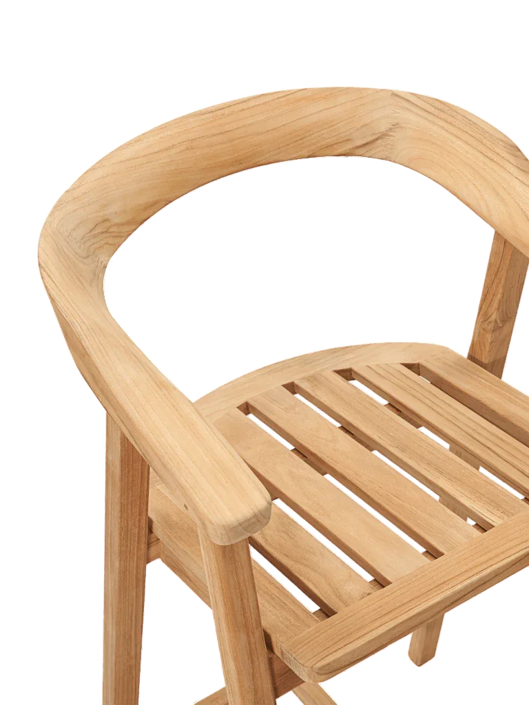 La Costa Patio Barrel Back Counter Height Armchair-Outdoor Accent Chairs-HiTeak-LOOMLAN