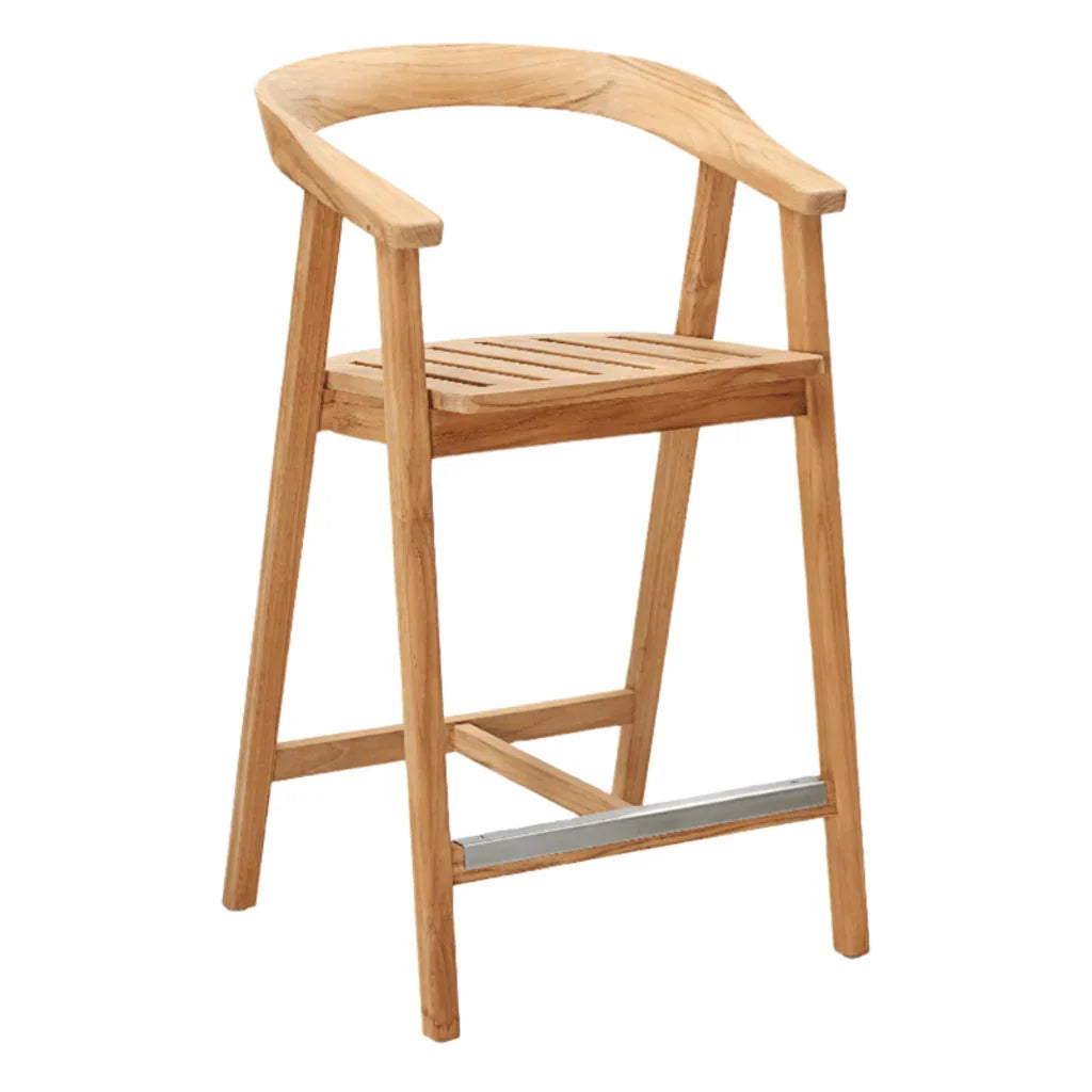 La Costa Patio Barrel Back Counter Height Armchair-Outdoor Accent Chairs-HiTeak-LOOMLAN