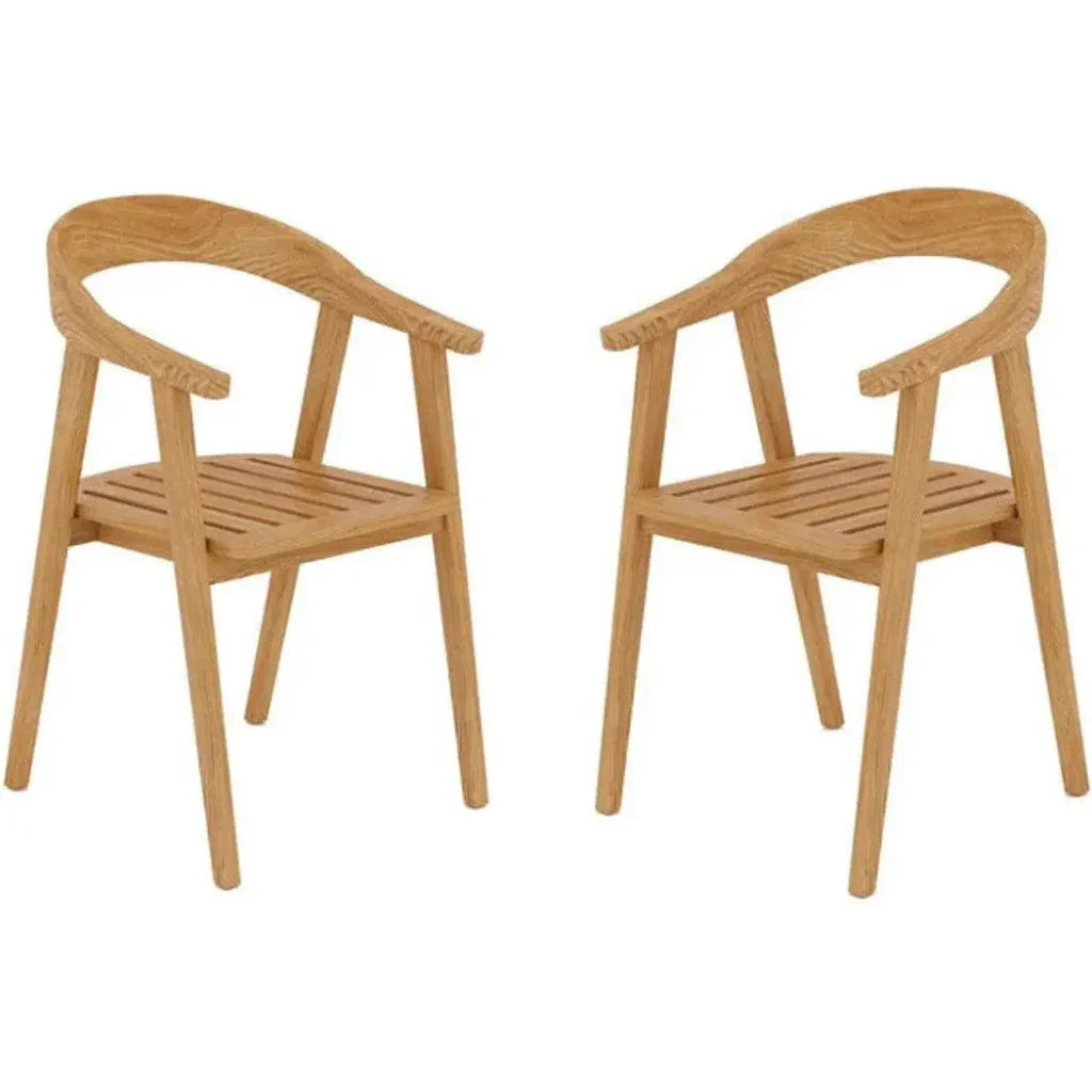La Costa Teak Barrel Back Outdoor Dining Armchair-Outdoor Dining Chairs-HiTeak-LOOMLAN