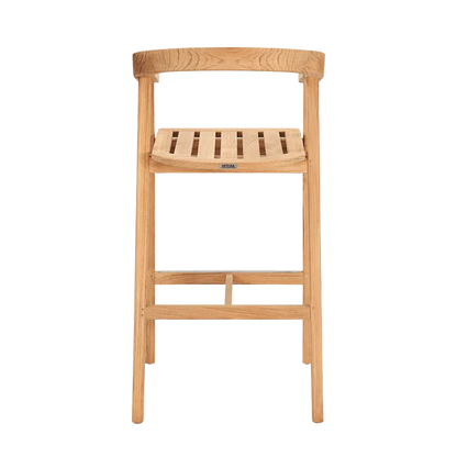 La Costa Teak Patio Barrel Back Bar Armchair-Outdoor Accent Chairs-HiTeak-LOOMLAN