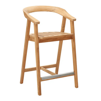 La Costa Teak Patio Counter Height Dining Set 5PC-Outdoor Dining Sets-HiTeak-LOOMLAN