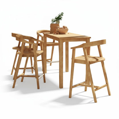 La Costa Teak Patio Counter Height Dining Set 5PC