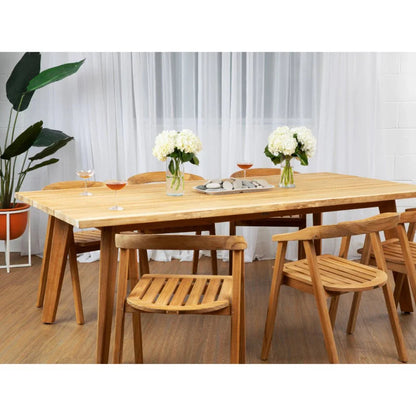 La Costa Teak Patio Wide-Plank Dining Table-Outdoor Dining Tables-HiTeak-LOOMLAN