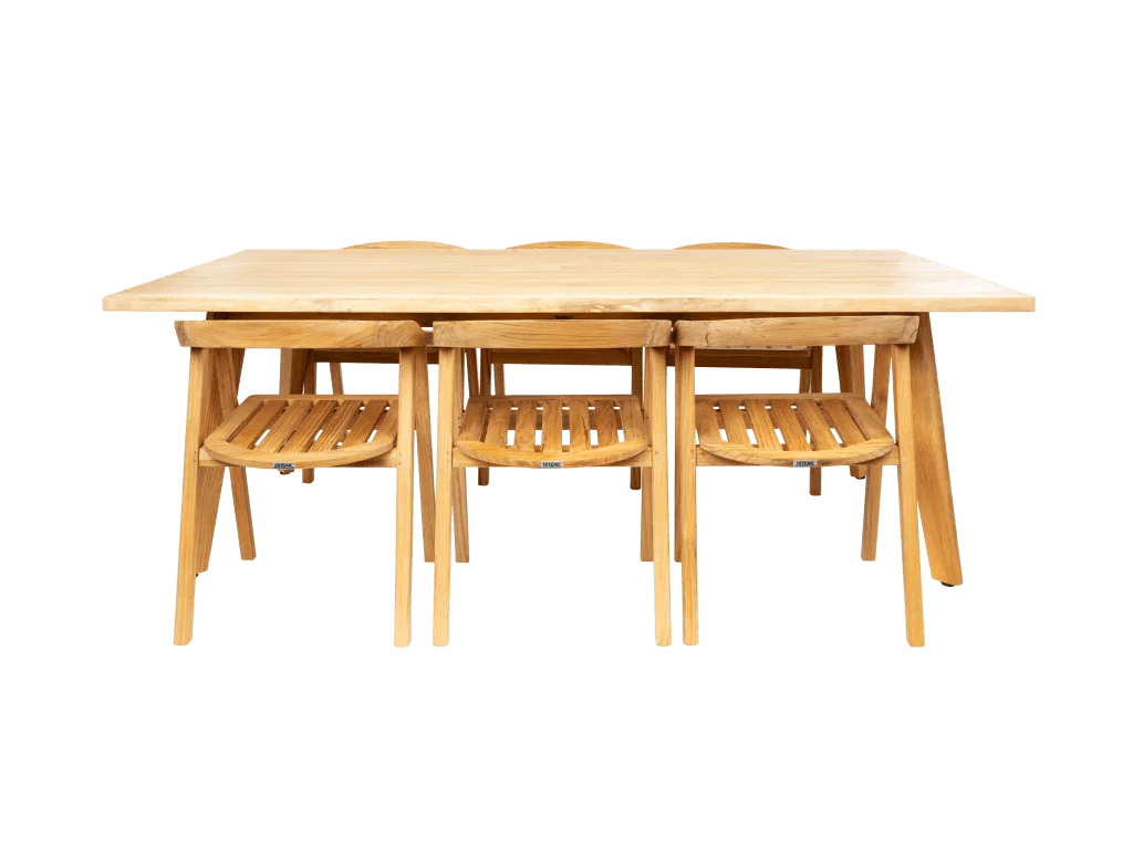 La Costa Teak Patio Wide-Plank Dining Table-Outdoor Dining Tables-HiTeak-LOOMLAN