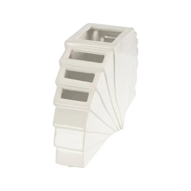 La Feria Glossy White Ceramic Vase - LOOMLAN - Chelsea House - Vases & Jars