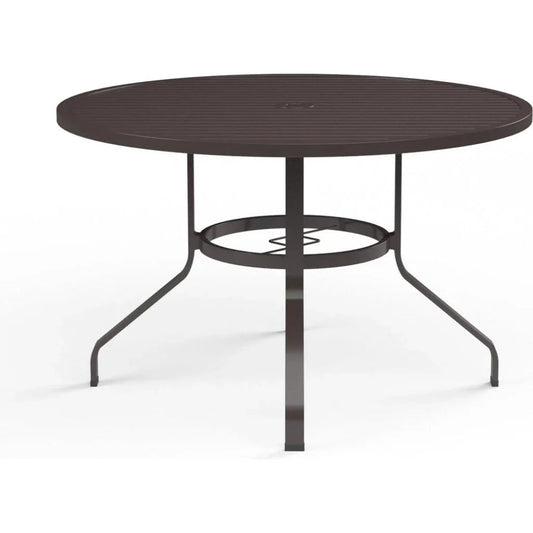 La Jolla Aluminum Round Outdoor Dining Table-Outdoor Dining Tables-Sunset West-LOOMLAN