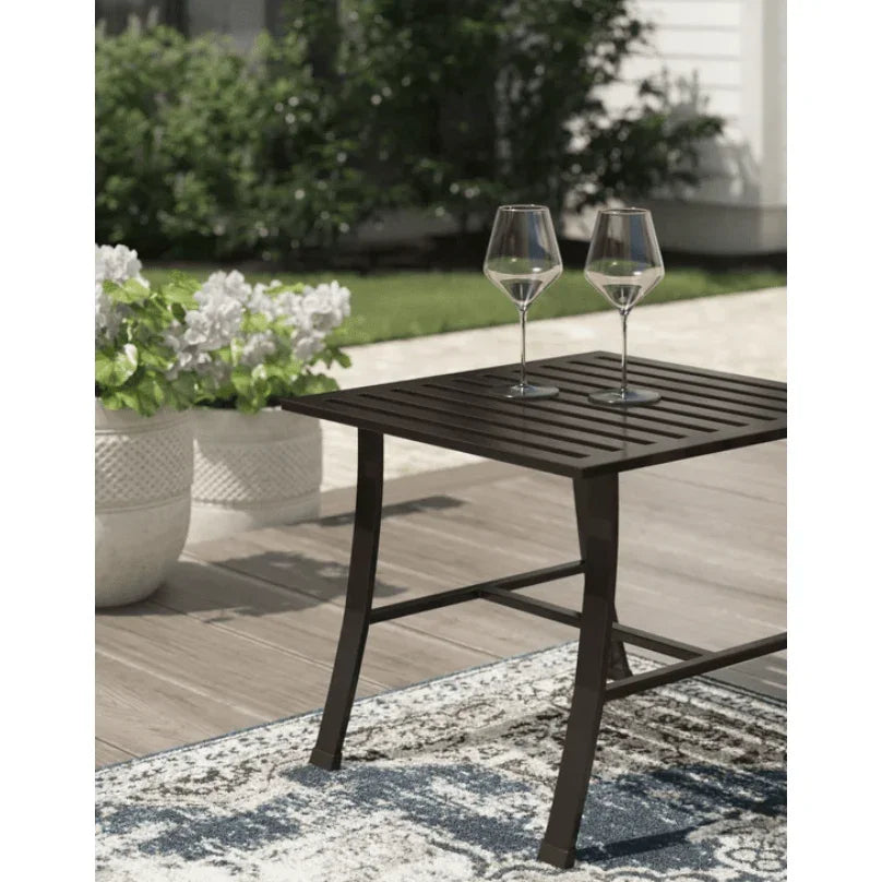 La Jolla Aluminum Square Outdoor End Table - LOOMLAN - Sunset West - Outdoor Side Tables