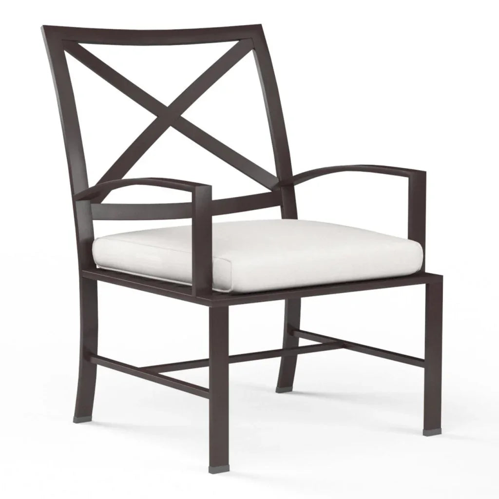 La Jolla Sunbrella Outdoor Dining Chair 2PC-Outdoor Dining Chairs-Sunset West-Canvas Flax-LOOMLAN