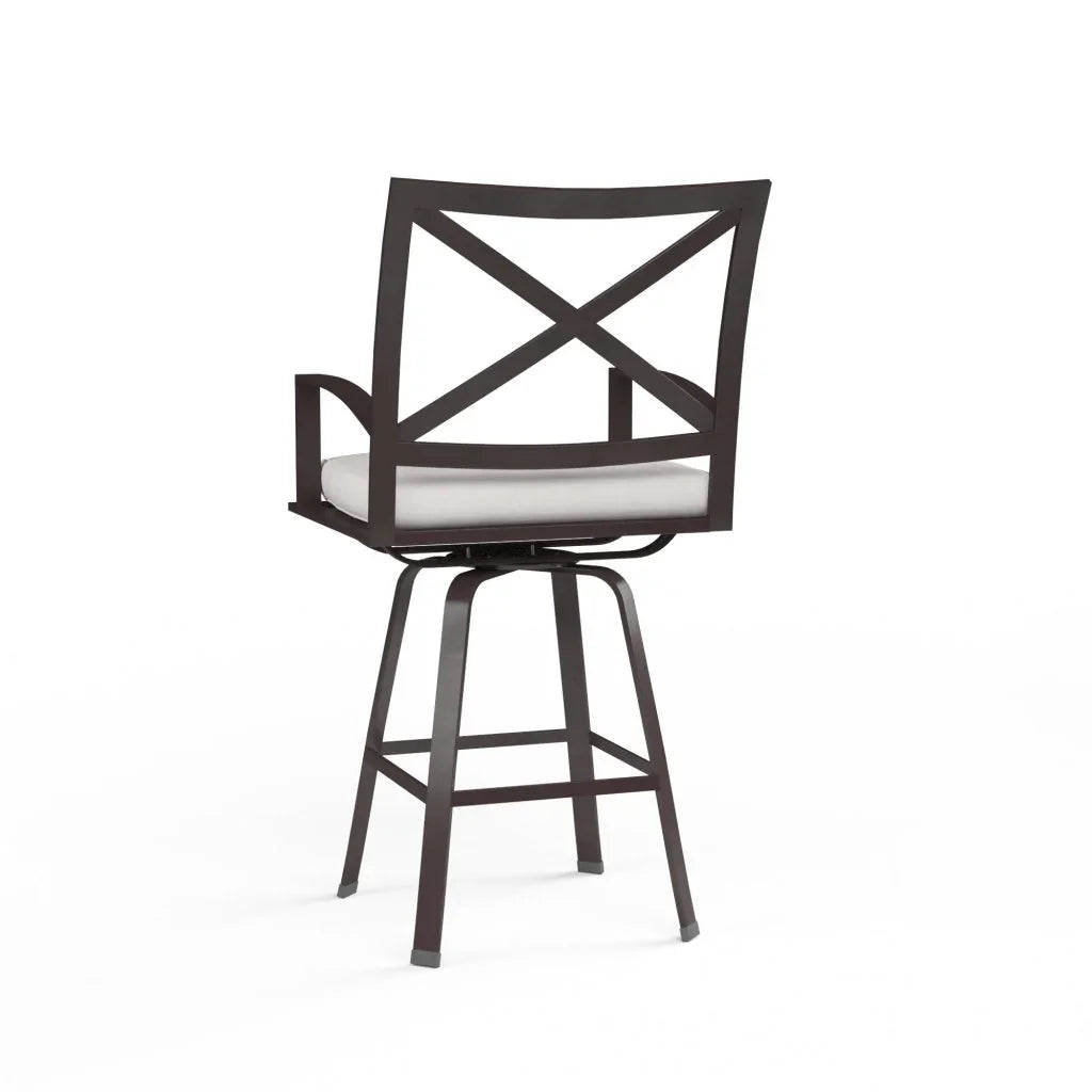 La Jolla Sunbrella Swivel Outdoor Barstool-Outdoor Bar Stools-Sunset West-LOOMLAN