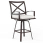 La Jolla Sunbrella Swivel Outdoor Barstool-Outdoor Bar Stools-Sunset West-Canvas Flax-LOOMLAN