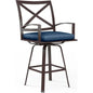 La Jolla Swivel Outdoor Counter Stool-Outdoor Counter Stools-Sunset West-Spectrum Indigo-LOOMLAN