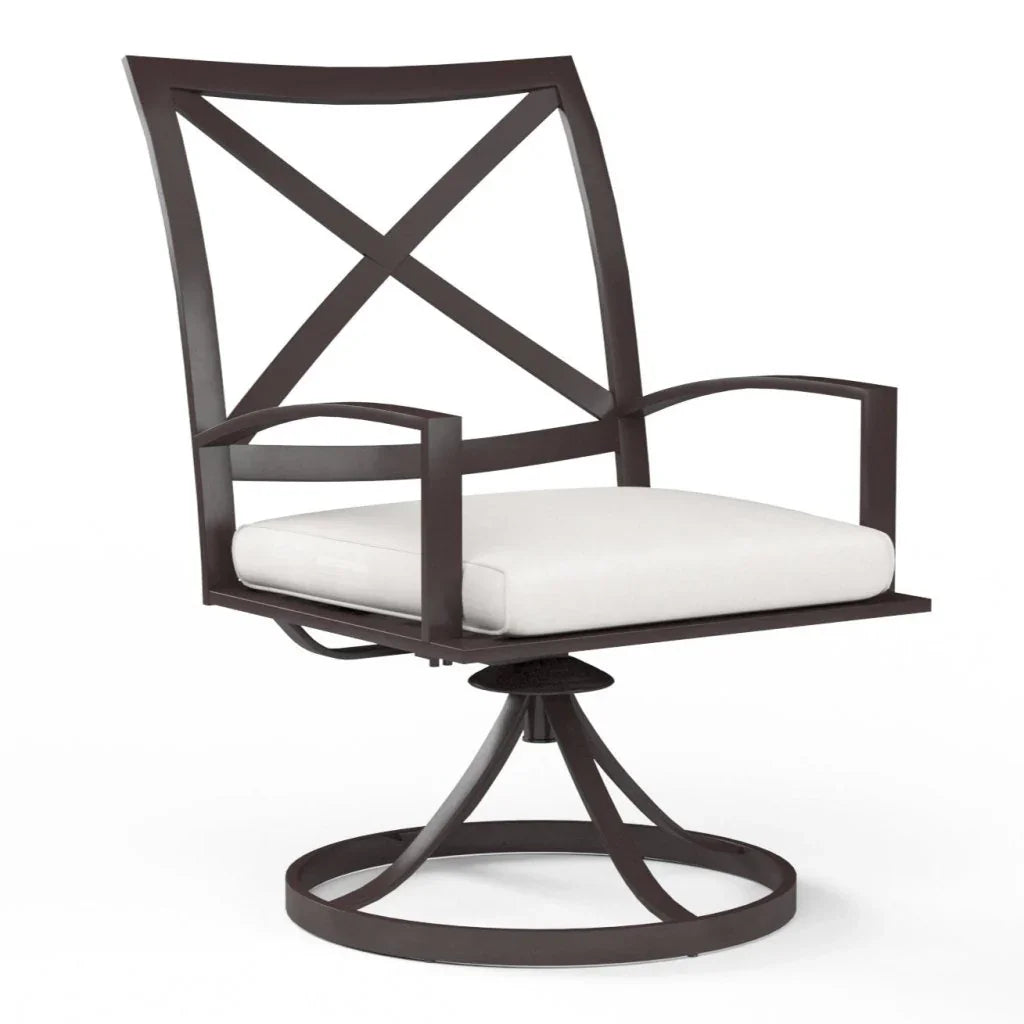 La Jolla Swivel Outdoor Dining Chair 2PC-Outdoor Dining Chairs-Sunset West-Canvas Flax-LOOMLAN