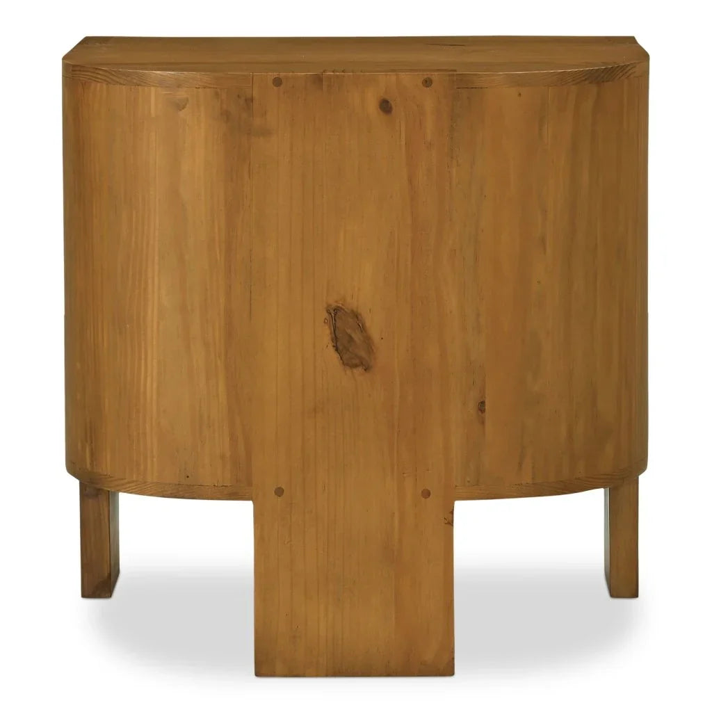 Lachlan Brown Pine Wood Soft - Close Drawer Nightstand - LOOMLAN - Moe's Home - Nightstands