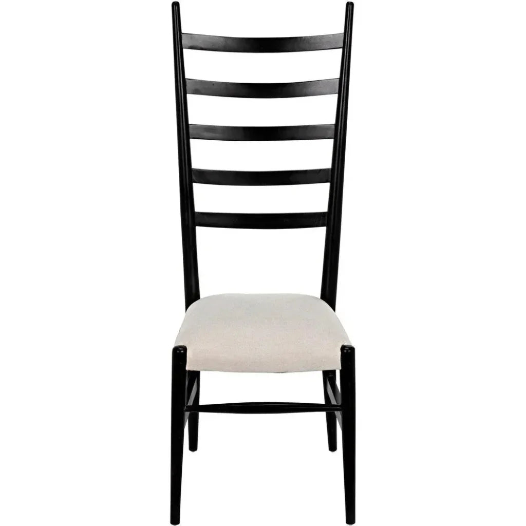 Ladder Wood Black Armless Chair - LOOMLAN - Noir - Accent Chairs