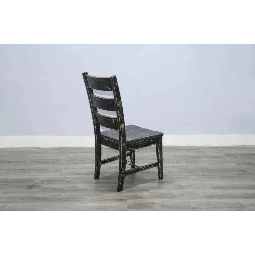 Ladderback Chair Turnbuckle Stretchers Wood Black 2PC - LOOMLAN - Sunny D - Dining Chairs