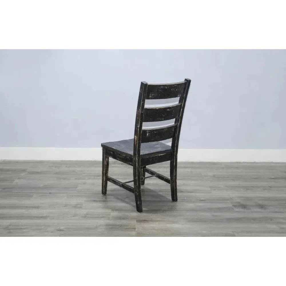 Ladderback Chair Turnbuckle Stretchers Wood Black 2PC - LOOMLAN - Sunny D - Dining Chairs