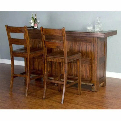 Ladderback Wood Counter Stool 24"H Brown - LOOMLAN - Sunny D - Counter Stools