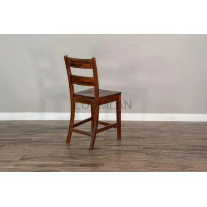 Ladderback Wood Counter Stool 24"H Brown - LOOMLAN - Sunny D - Counter Stools