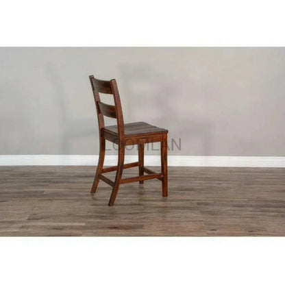 Ladderback Wood Counter Stool 24"H Brown - LOOMLAN - Sunny D - Counter Stools