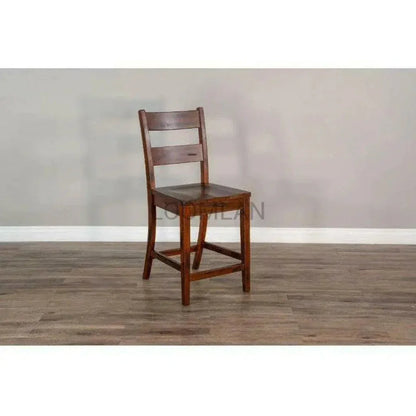 Ladderback Wood Counter Stool 24"H Brown - LOOMLAN - Sunny D - Counter Stools